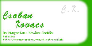 csoban kovacs business card