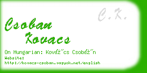 csoban kovacs business card